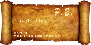 Priegl Eliza névjegykártya
